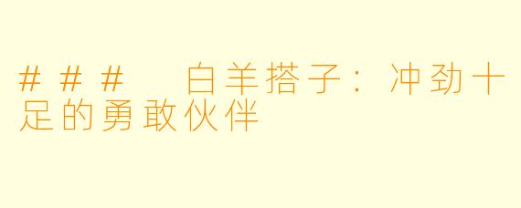 ### 白羊搭子:冲劲十足的勇敢伙伴