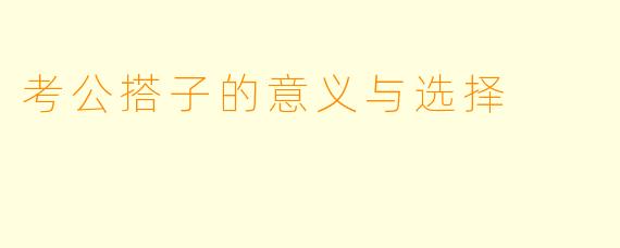 考公搭子的意义与选择