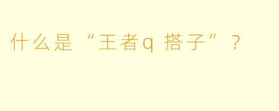 什么是“王者q搭子”？  
