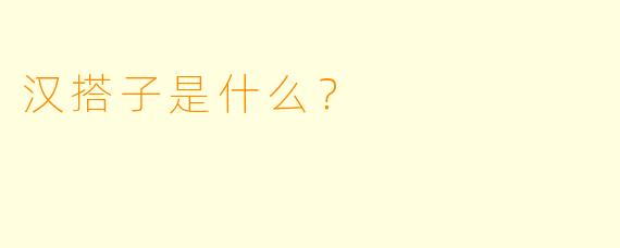 汉搭子是什么？