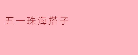 五一珠海搭子