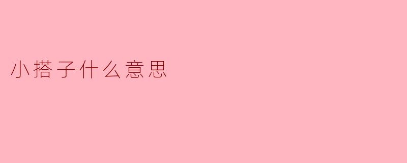 小搭子的意义与文化解读