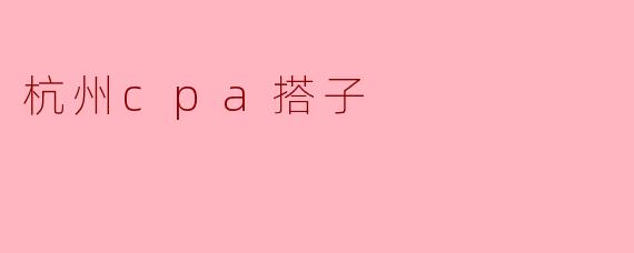 杭州cpa搭子