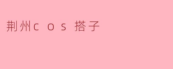 荆州cos搭子
