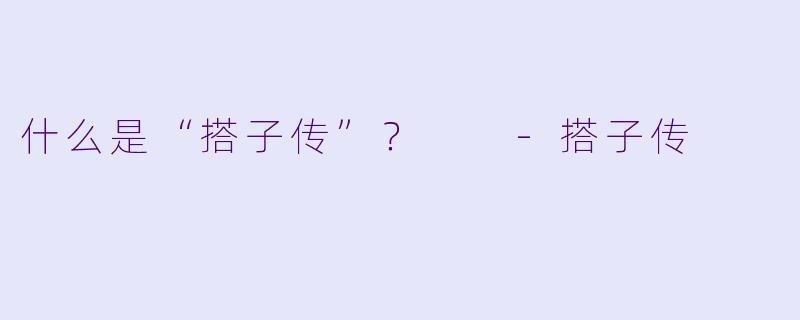 什么是“搭子传”？  