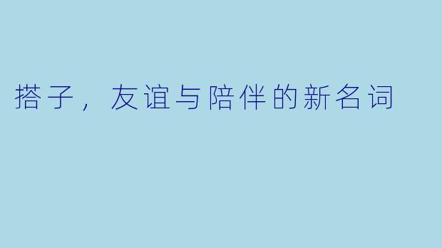 搭子,友谊与陪伴的新名词