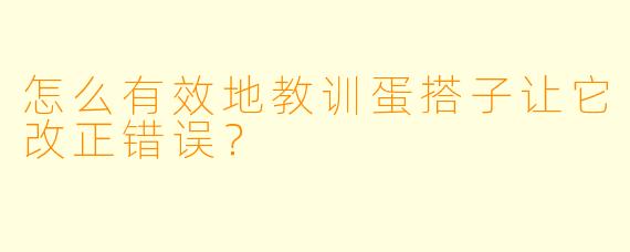 怎么有效地教训蛋搭子让它改正错误?