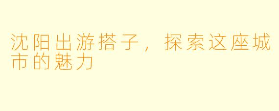 沈阳出游搭子，探索这座城市的魅力
