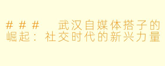 ### 武汉自媒体搭子的崛起：社交时代的新兴力量