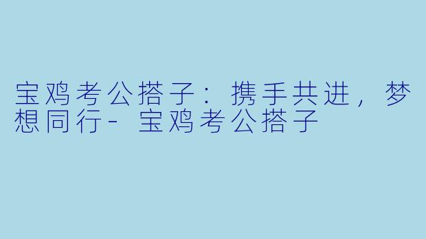 宝鸡考公搭子:携手共进,梦想同行-宝鸡考公搭子
