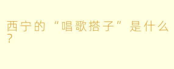 西宁的“唱歌搭子”是什么？