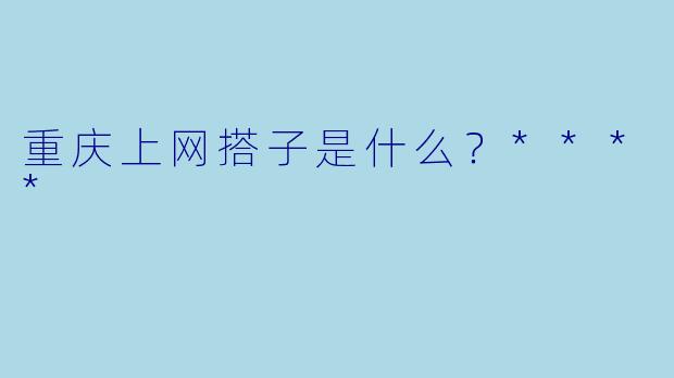 重庆上网搭子是什么？****