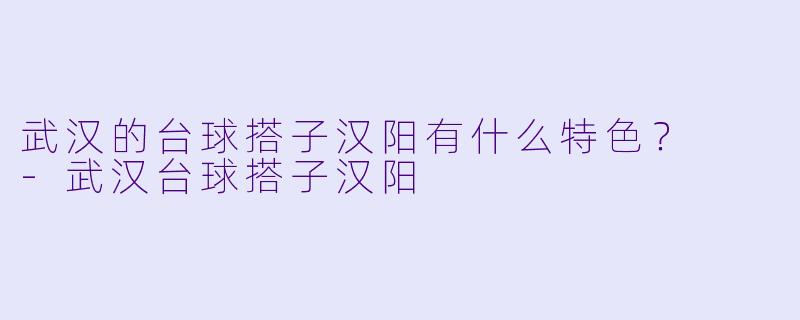 武汉的台球搭子汉阳有什么特色？  