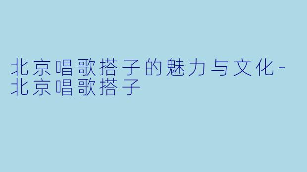 北京唱歌搭子的魅力与文化-北京唱歌搭子