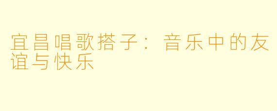 宜昌唱歌搭子：音乐中的友谊与快乐