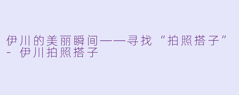 伊川的美丽瞬间——寻找“拍照搭子”-伊川拍照搭子