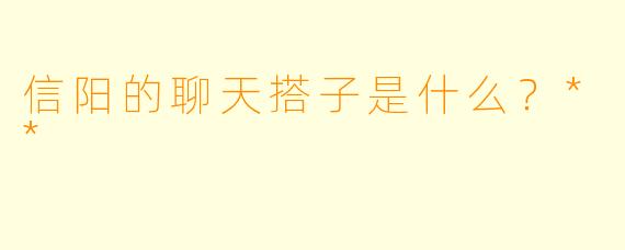 信阳的聊天搭子是什么？**