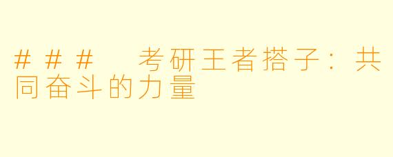### 考研王者搭子：共同奋斗的力量