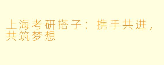 上海考研搭子：携手共进，共筑梦想