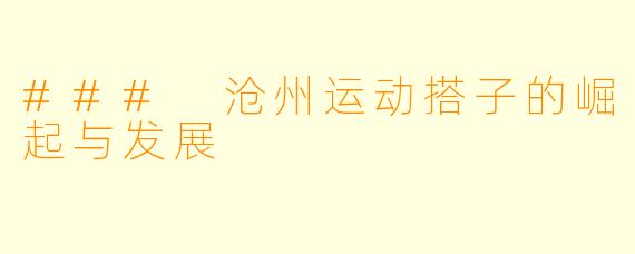 ### 沧州运动搭子的崛起与发展