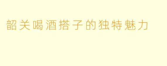 韶关喝酒搭子的独特魅力