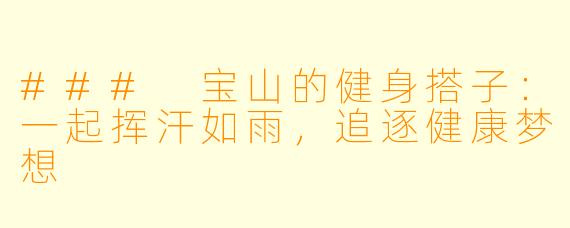 ### 宝山的健身搭子:一起挥汗如雨,追逐健康梦想