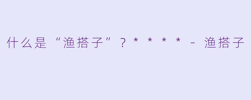 什么是“渔搭子”？****