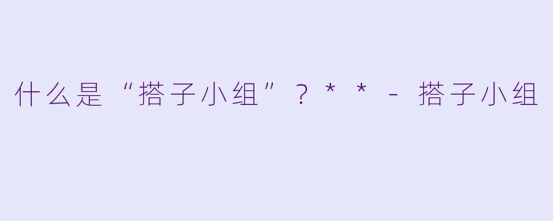 什么是“搭子小组”?**