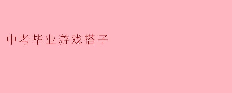 中考毕业游戏搭子:共同拼搏,共享青春
