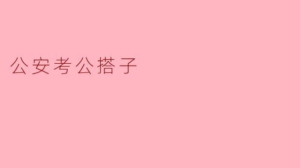 ### 公安考公搭子:助力梦想的一双翅膀