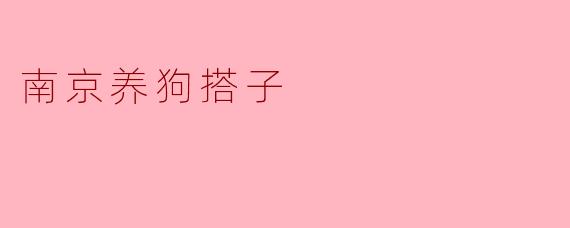 ### 南京养狗搭子:一起遛弯的温暖陪伴
