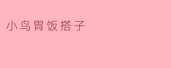 小鸟胃饭搭子是什么意思？