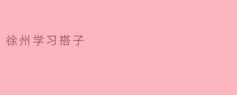徐州学习搭子是什么?它有什么特点?
