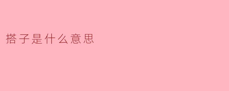 搭子是什么意思