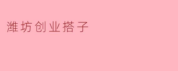 ### 潍坊创业搭子:携手共创美好未来