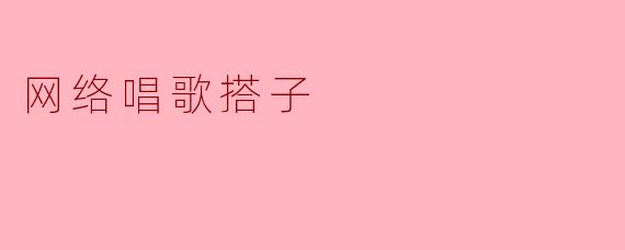网络唱歌搭子