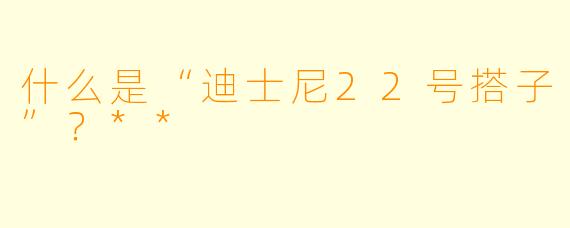 什么是“迪士尼22号搭子”?**