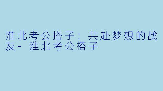 淮北考公搭子：共赴梦想的战友-淮北考公搭子