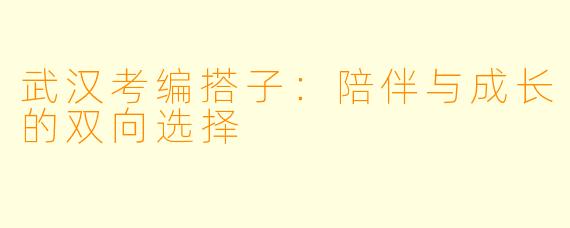 武汉考编搭子：陪伴与成长的双向选择