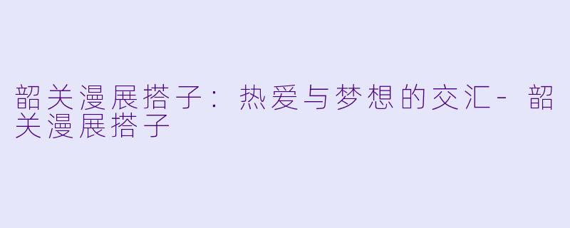 韶关漫展搭子：热爱与梦想的交汇-韶关漫展搭子