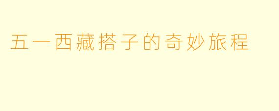 五一西藏搭子的奇妙旅程