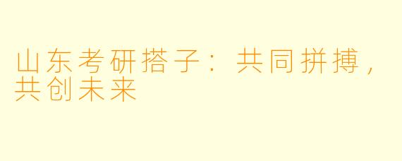 山东考研搭子：共同拼搏，共创未来