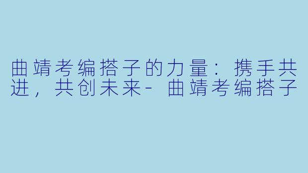 曲靖考编搭子的力量：携手共进，共创未来-曲靖考编搭子