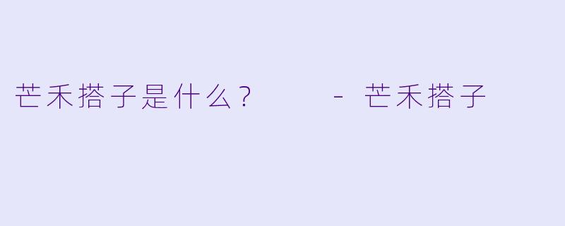 芒禾搭子是什么？  -芒禾搭子