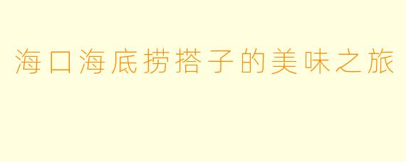 海口海底捞搭子的美味之旅