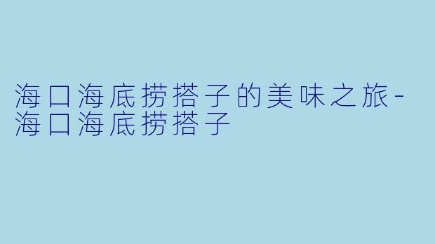 海口海底捞搭子的美味之旅
