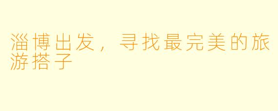 淄博出发,寻找最完美的旅游搭子