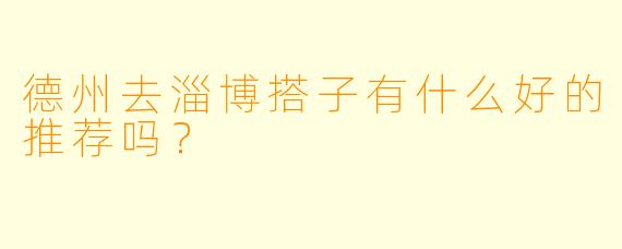 德州去淄博搭子有什么好的推荐吗？  
