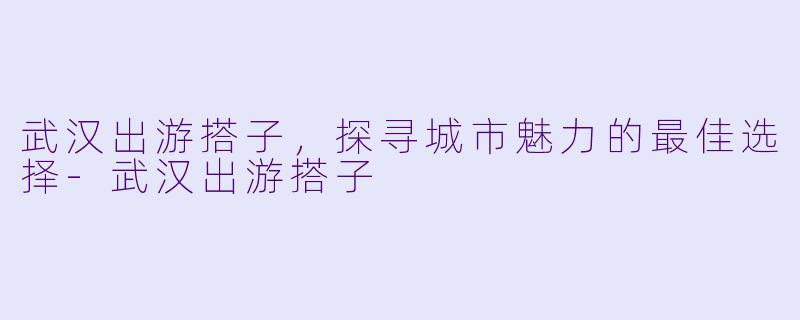 武汉出游搭子，探寻城市魅力的最佳选择-武汉出游搭子
