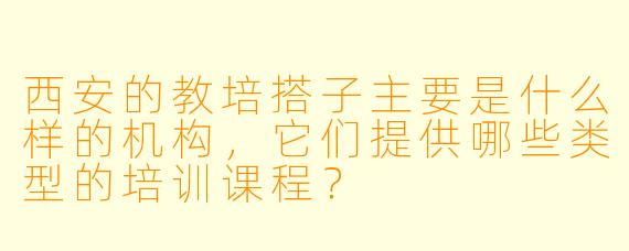 西安的教培搭子主要是什么样的机构,它们提供哪些类型的培训课程?